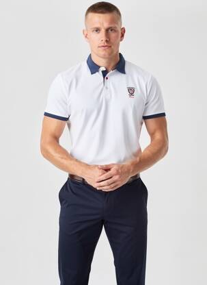 Polo coupe droite manches courtes blanc CAMBERABERO homme