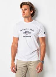 T-shirt broderie manches courtes blanc CAMBERABERO homme