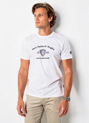 T-shirt broderie manches courtes blanc CAMBERABERO homme