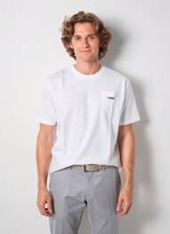 T-shirt broderie manches courtes blanc CAMBERABERO homme