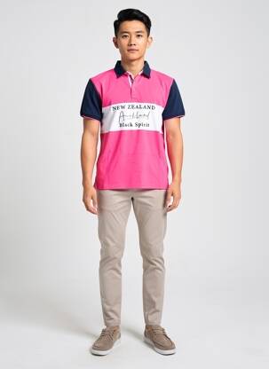 Polo coupe droite manches courtes rose CAMBERABERO homme