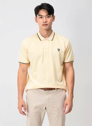 Polo coupe droite manches courtes jaune CAMBERABERO homme