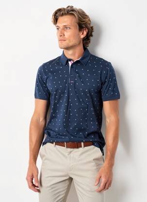 Polo coupe droite manches courtes bleu CAMBERABERO homme