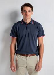 Polo coupe droite manches courtes bleu CAMBERABERO homme
