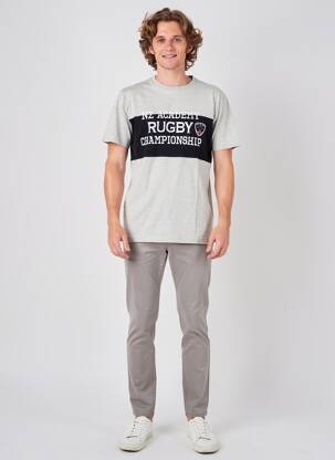 T-shirt broderie manches courtes gris CAMBERABERO homme