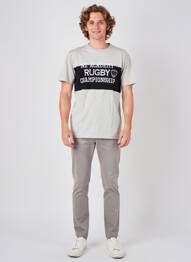 T-shirt broderie manches courtes gris CAMBERABERO homme