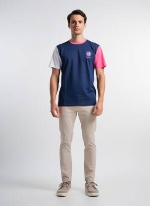 T-shirt coupe cintrée manches courtes bleu CAMBERABERO homme