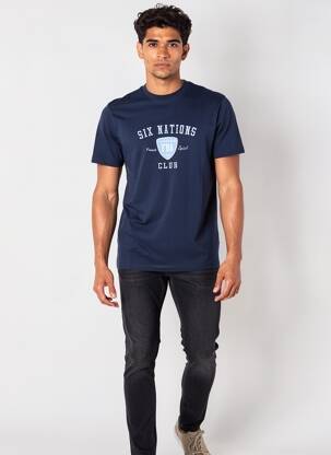 T-shirt stretch manches courtes bleu CAMBERABERO homme