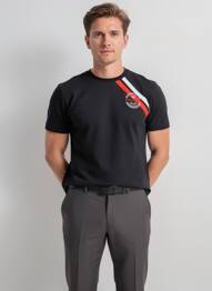 T-shirt broderie manches courtes noir CAMBERABERO homme