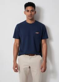 T-shirt coupe droite manches courtes bleu CAMBERABERO homme
