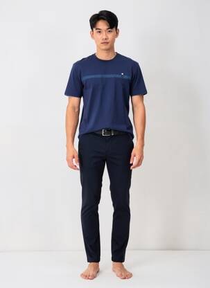 T-shirt coupe droite manches courtes bleu CAMBERABERO homme