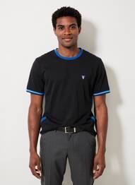 T-shirt broderie manches courtes noir CAMBERABERO homme