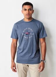T-shirt broderie manches courtes bleu CAMBERABERO homme