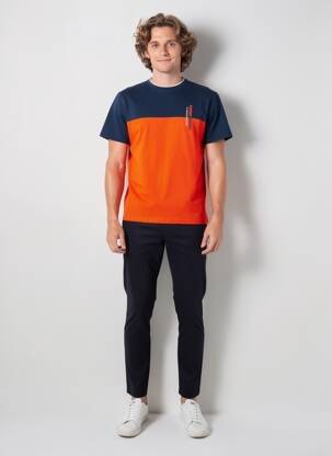 T-shirt stretch manches courtes orange CAMBERABERO homme
