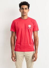 T-shirt broderie manches courtes rouge CAMBERABERO homme