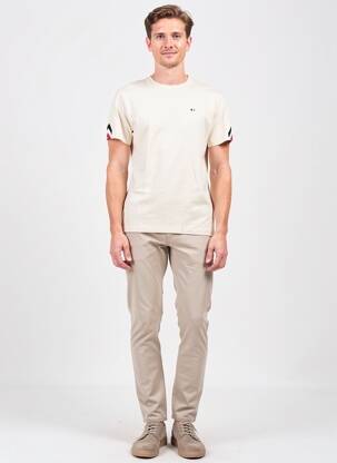 T-shirt broderie manches courtes beige CAMBERABERO homme