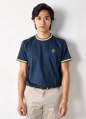 T-shirt coupe droite manches courtes bleu CAMBERABERO homme