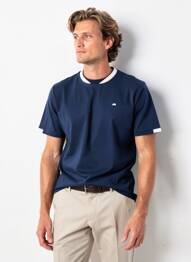 T-shirt broderie manches courtes bleu CAMBERABERO homme