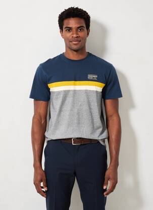 T-shirt coupe droite manches courtes bleu CAMBERABERO homme