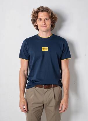 T-shirt coupe droite manches courtes bleu CAMBERABERO homme