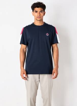 T-shirt broderie manches courtes noir CAMBERABERO homme