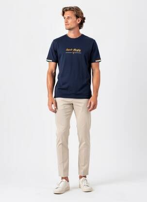 T-shirt coupe cintrée manches courtes bleu CAMBERABERO homme