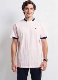 T-shirt broderie manches courtes rose CAMBERABERO homme