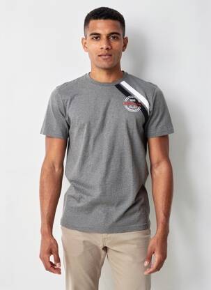 T-shirt broderie manches courtes gris CAMBERABERO homme