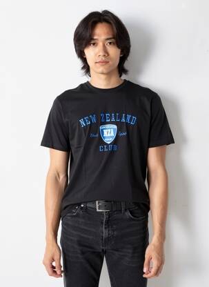 T-shirt broderie manches courtes noir CAMBERABERO homme