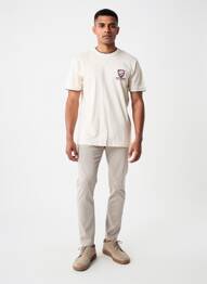 T-shirt broderie manches courtes beige CAMBERABERO homme