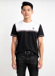 T-shirt broderie manches courtes noir CAMBERABERO homme