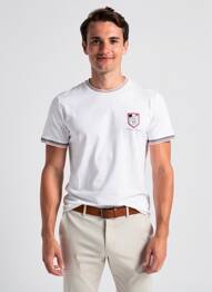 T-shirt broderie manches courtes blanc CAMBERABERO homme