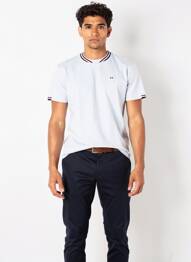 T-shirt broderie manches courtes bleu CAMBERABERO homme