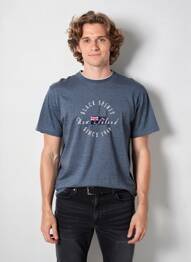 T-shirt broderie manches courtes bleu CAMBERABERO homme