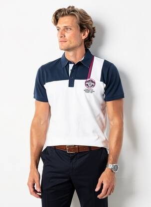 Polo coupe droite manches courtes bleu CAMBERABERO homme