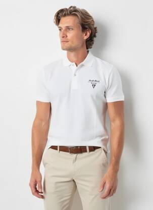 Polo coupe droite manches courtes blanc CAMBERABERO homme