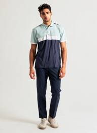 Polo coupe droite manches courtes bleu CAMBERABERO homme