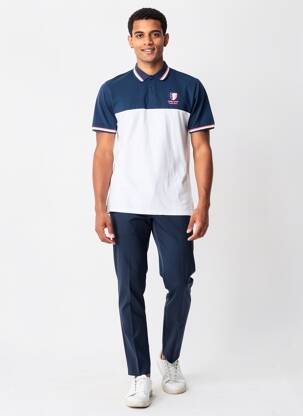 Polo coupe droite manches courtes bleu CAMBERABERO homme