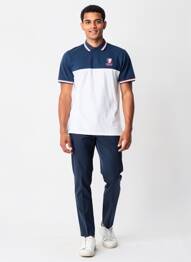 Polo coupe droite manches courtes bleu CAMBERABERO homme