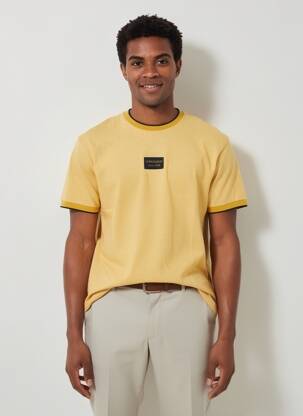 T-shirt coupe droite manches courtes jaune CAMBERABERO homme