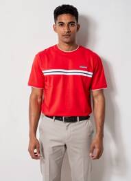 T-shirt broderie manches courtes rouge CAMBERABERO homme