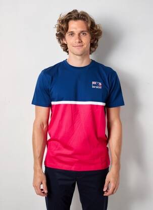 T-shirt coupe droite manches courtes bleu CAMBERABERO homme