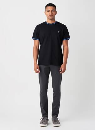 T-shirt broderie manches courtes noir CAMBERABERO homme