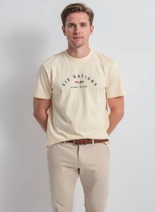 T-shirt broderie manches courtes jaune CAMBERABERO homme