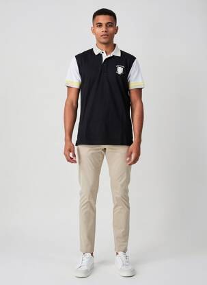 Polo tissage jersey manches courtes noir CAMBERABERO homme