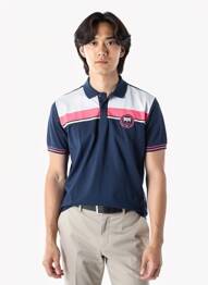Polo tissage jersey manches courtes bleu CAMBERABERO homme
