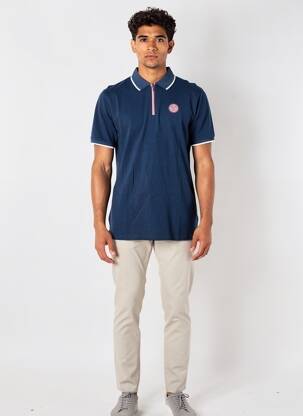 Polo stretch manches courtes bleu CAMBERABERO homme