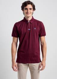 Polo tissage jersey manches courtes rouge CAMBERABERO homme