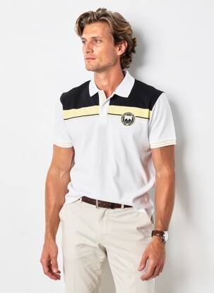 Polo tissage jersey manches courtes blanc CAMBERABERO homme