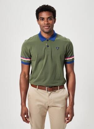 Polo stretch manches courtes vert CAMBERABERO homme